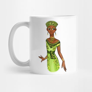 Black is Beautiful - Cameroon African Melanin Girl in traditional outfit Mug